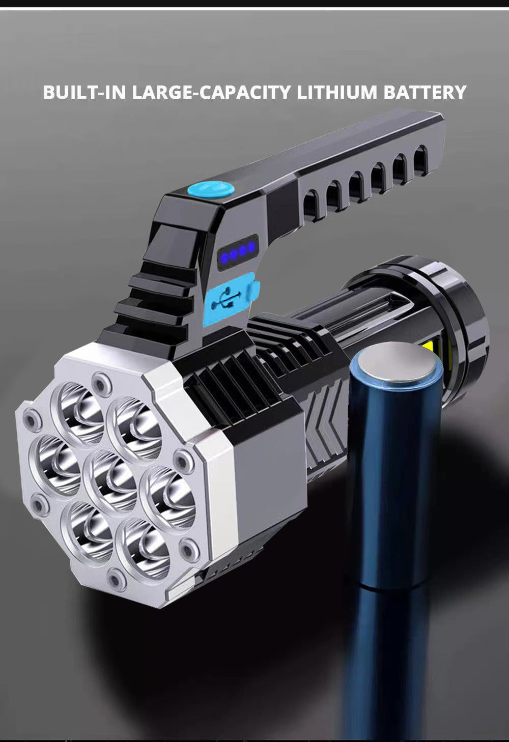 Linterna LED de Alta Potencia, Recargable USB, COB - vista 5