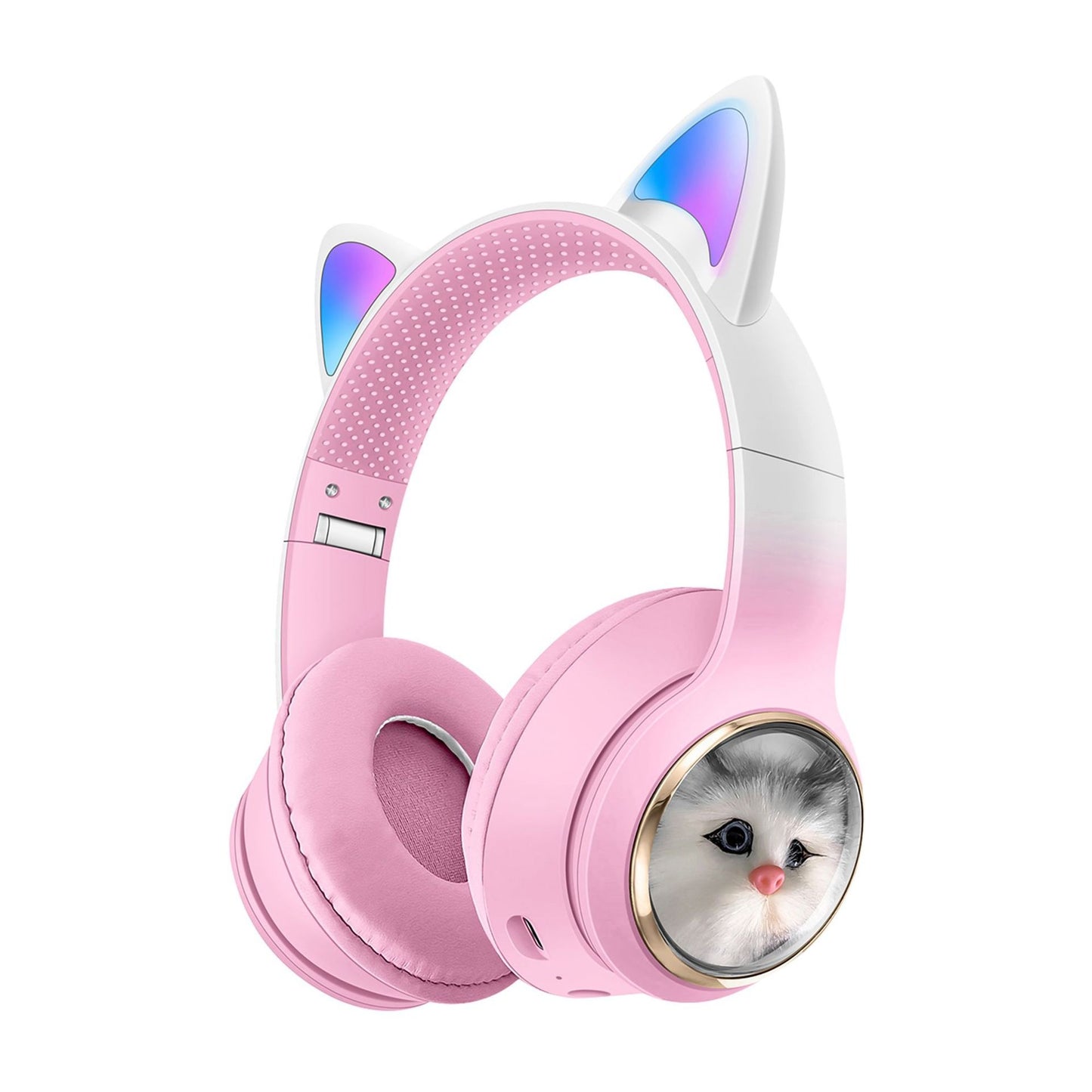 Auriculares Bluetooth AKZ-09 con Orejas de Gato, Plegables