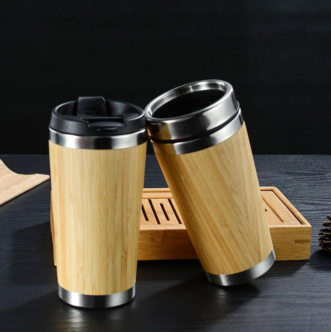 Vaso Térmico de Bambú para Café