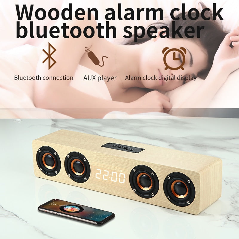 Altavoz Bluetooth de Madera con Radio y Reloj Despertador - vista 3