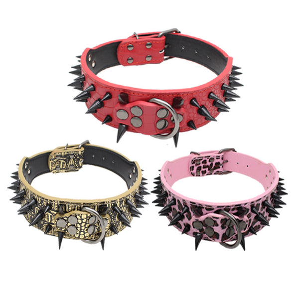 Collar Antimordeduras con Remaches para Perros Grandes