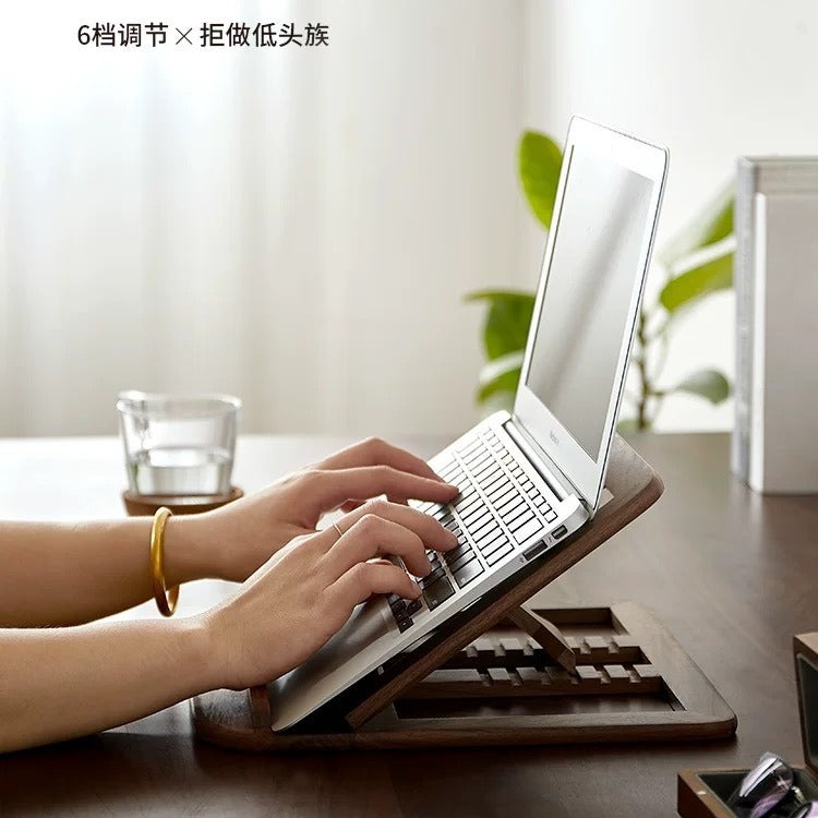 Soporte de Madera de Nogal para Portátil y Tablet, Plegable - vista 4