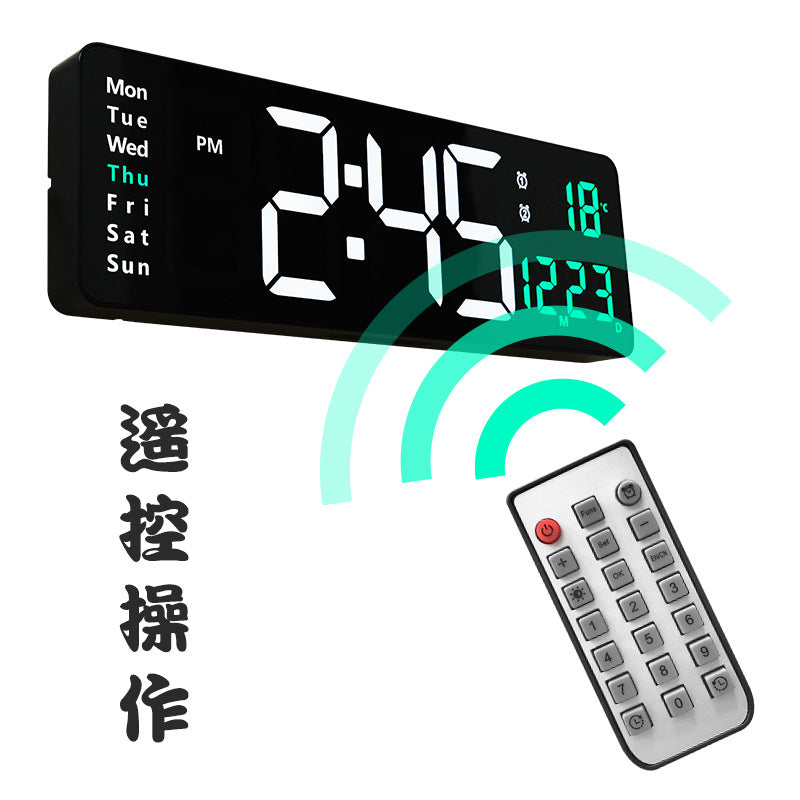 Reloj de Pared LED Digital con Mando a Distancia y Temperatura - vista 2