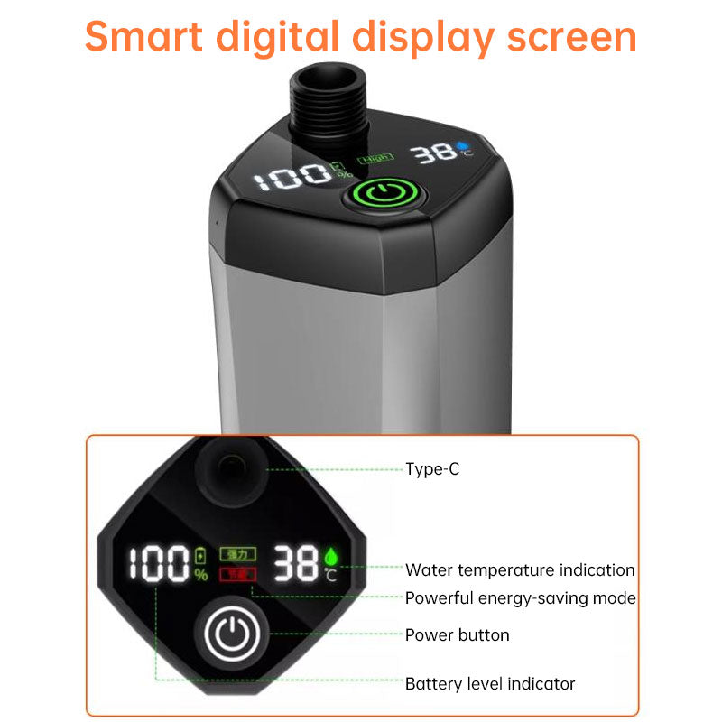 Ducha Portátil Recargable para Exterior, 6000mAh con Pantalla