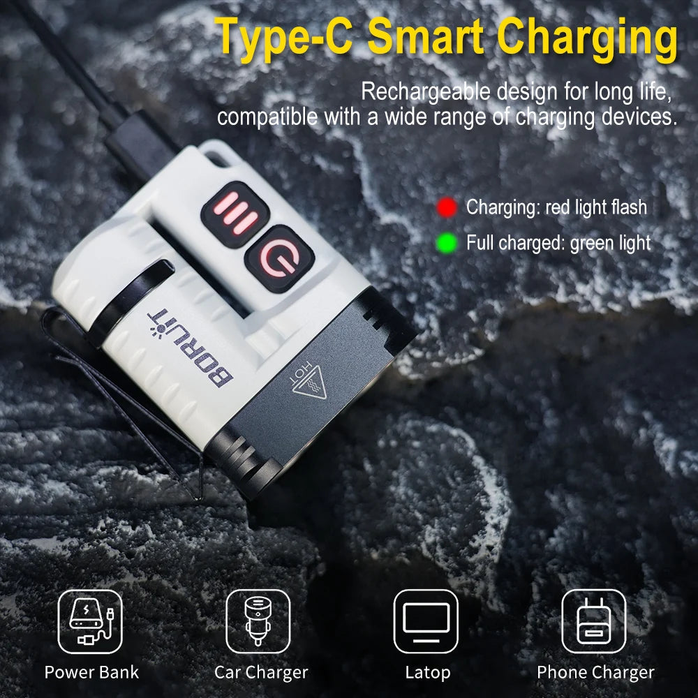 Linterna LED Mini de Llavero, Recargable USB-C - vista 2