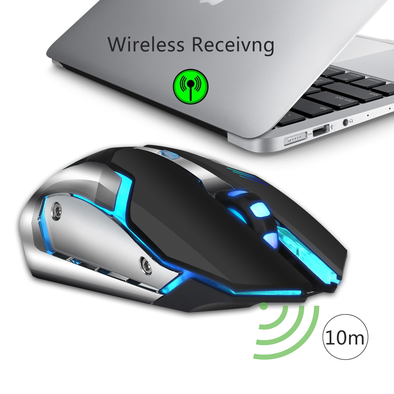Ratón Gaming Inalámbrico Recargable con Luces RGB - vista 6