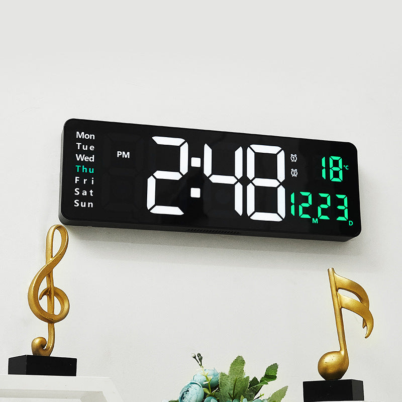 Reloj de Pared LED Digital con Mando a Distancia y Temperatura