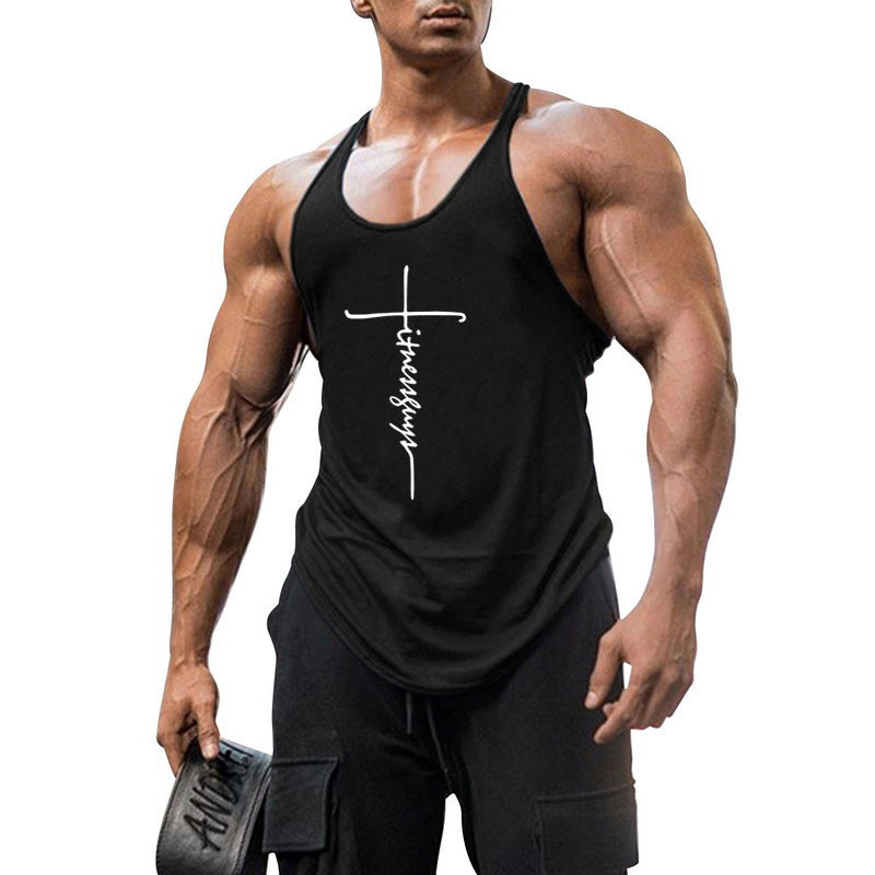 Camiseta de Tirantes de Algodón para Gimnasio, Espalda Nadadora