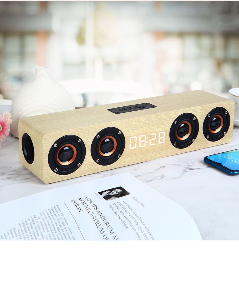 Altavoz Bluetooth de Madera con Radio y Reloj Despertador - vista 4