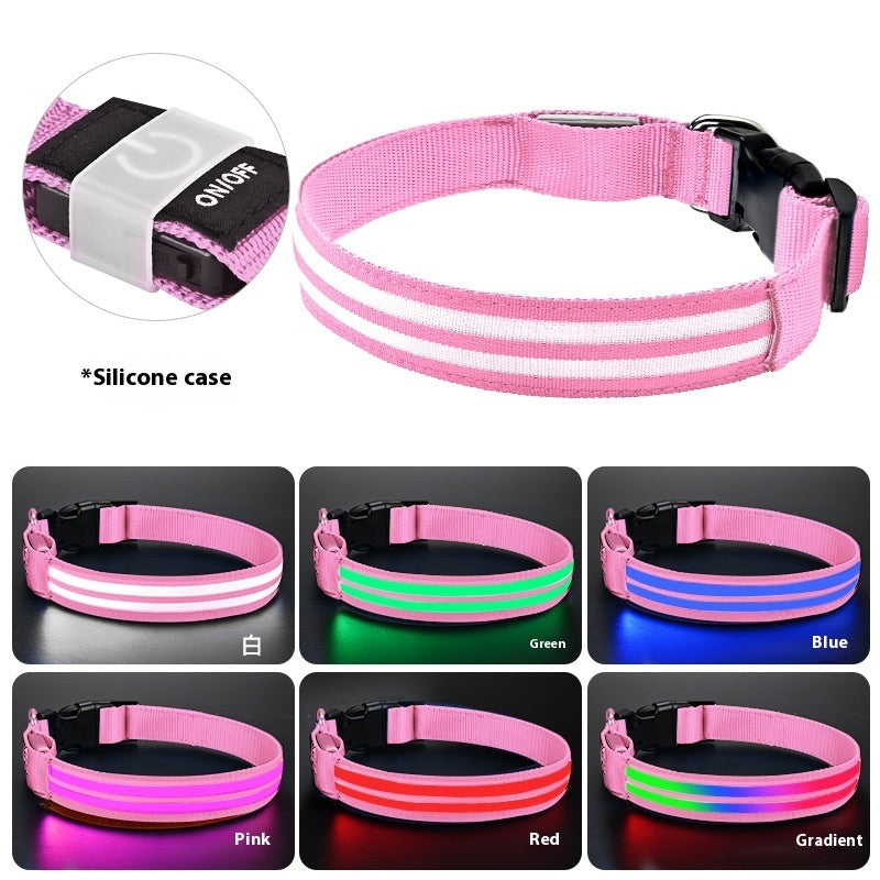 Collar Luminoso Doble Fibra para Perros, Modo Nocturno - vista 11