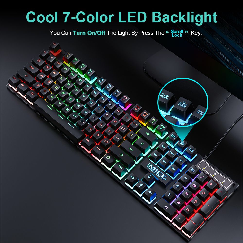 Set de Teclado y Ratón Gaming AN-300 con Luces Arcoíris - vista 2