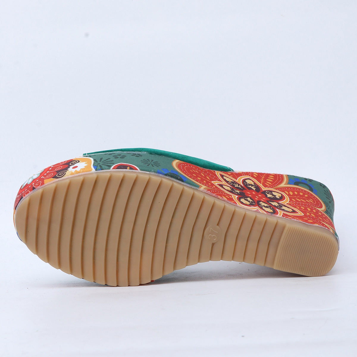 Sandalias de Plataforma con Estampado y Puntera Abierta