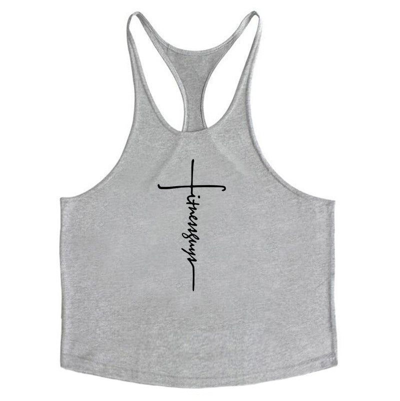 Camiseta de Tirantes de Algodón para Gimnasio, Espalda Nadadora - vista 6