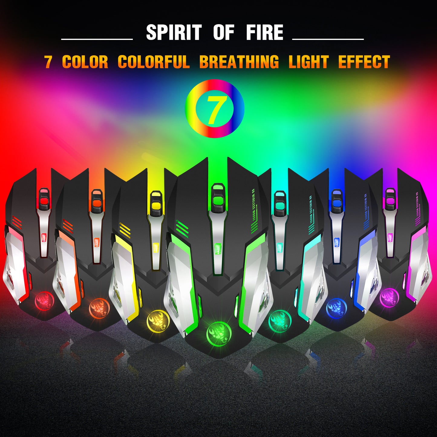 Ratón Gaming Inalámbrico Recargable con Luces RGB - vista 4
