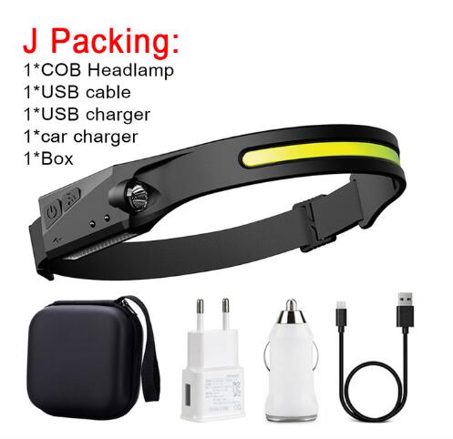 Linterna Frontal LED con Sensor, Recargable USB - vista 7