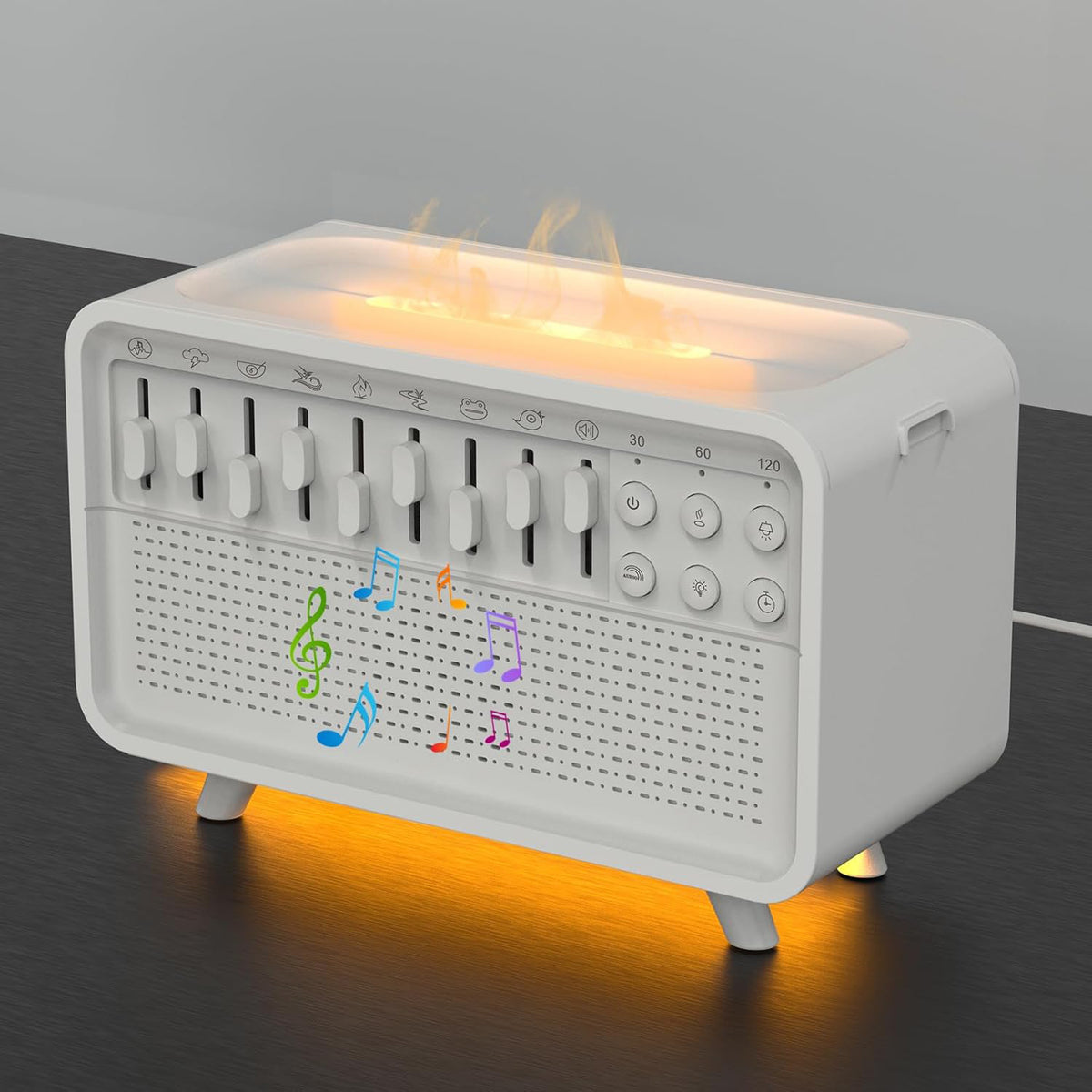 Humidificador con Ruido Blanco, Altavoz Bluetooth y Llama Simulada - vista 2