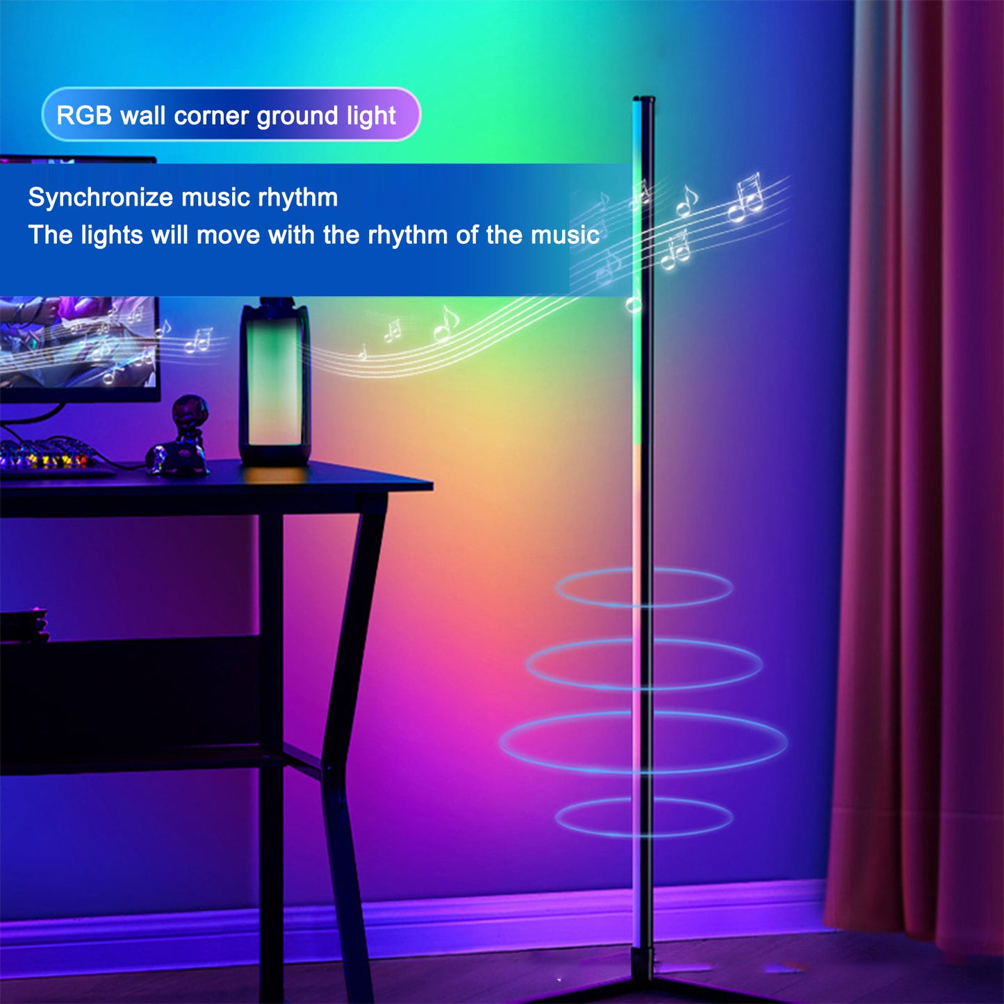 Lámpara de Pie RGB con Mando y Control por App