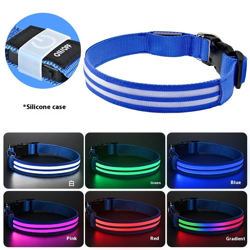 Collar Luminoso Doble Fibra para Perros, Modo Nocturno - vista 5