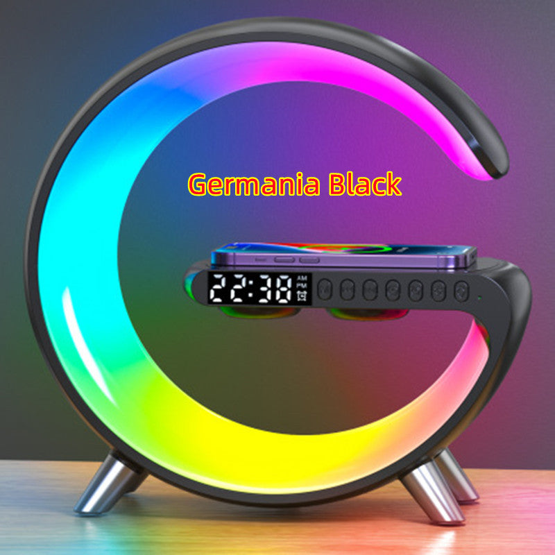 Lámpara LED en G con Altavoz Bluetooth, Cargador Inalámbrico y Reloj - vista 12