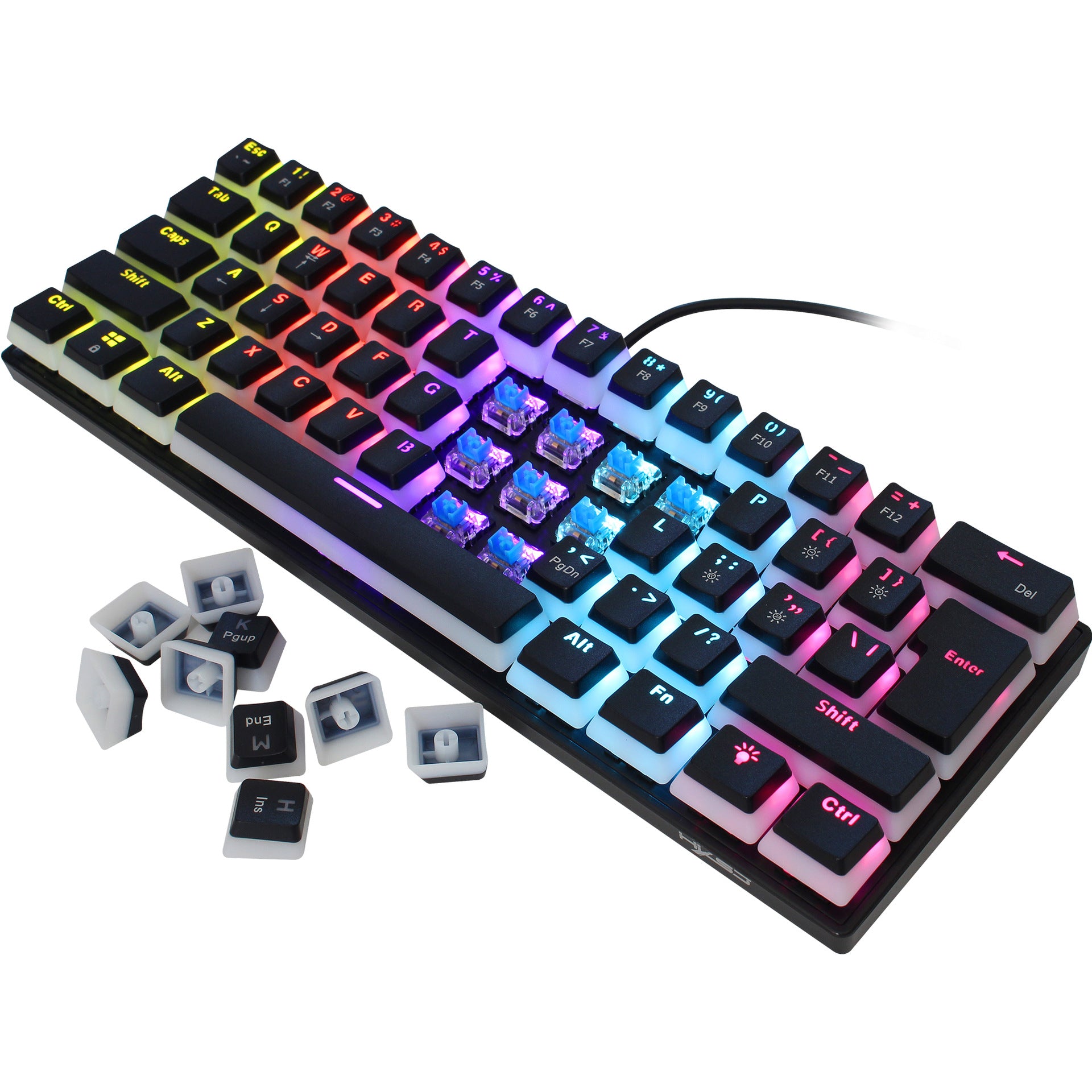 Teclado Mecánico HXSJ de 61 Teclas, Switch Azul, Retroiluminado - vista 3