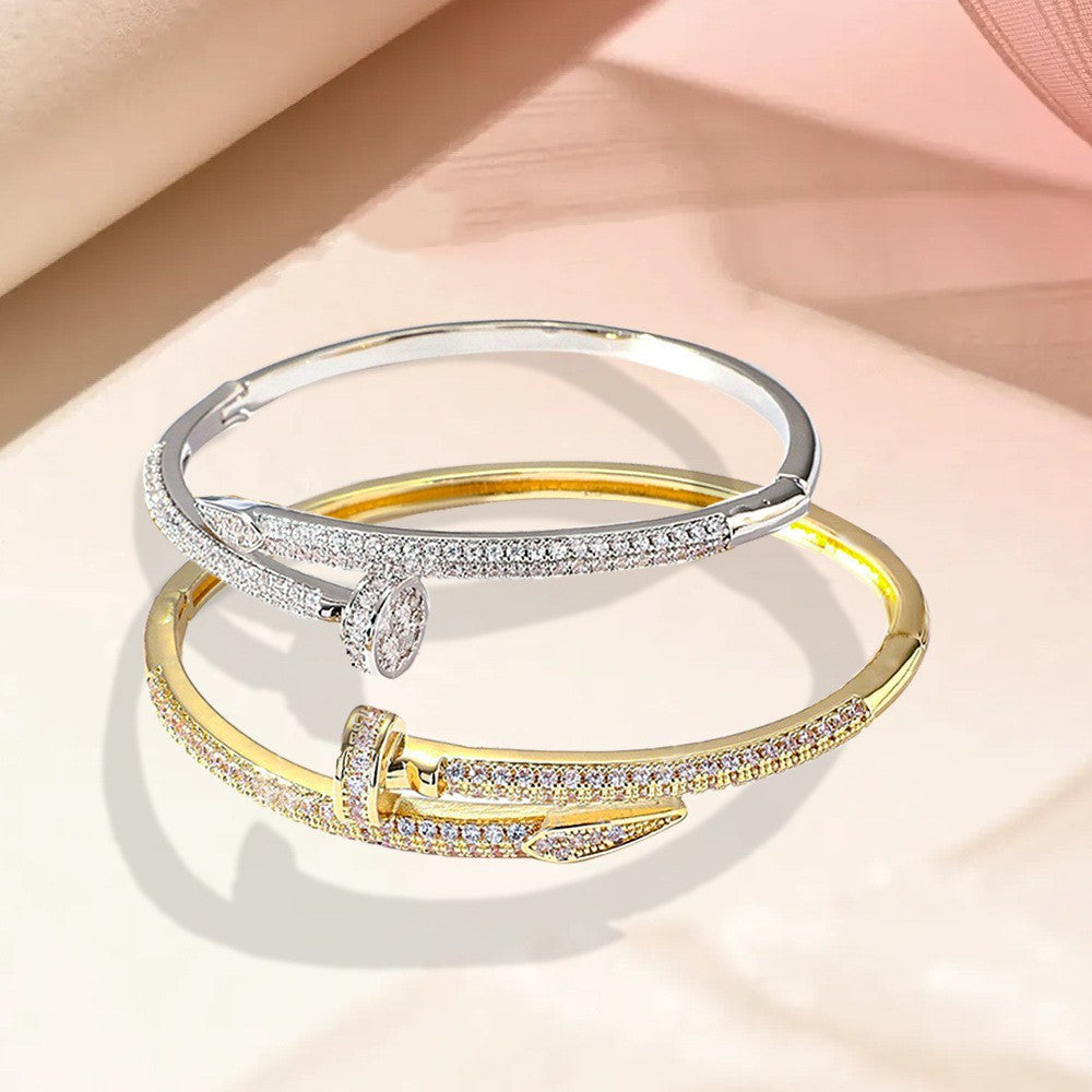 Pulsera de Pareja Chapada en Oro Rosa 18K con Circonitas