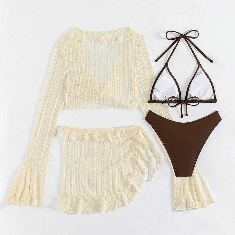 Bikini de Malla 4 Piezas con Capucha, Manga Larga - vista 5