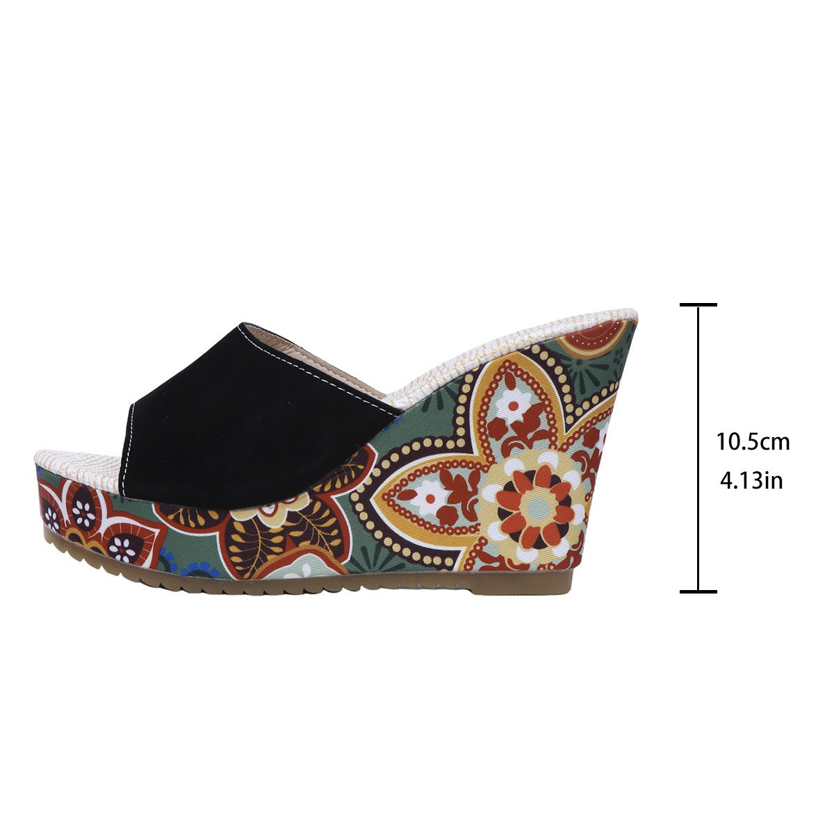 Sandalias de Plataforma con Estampado y Puntera Abierta