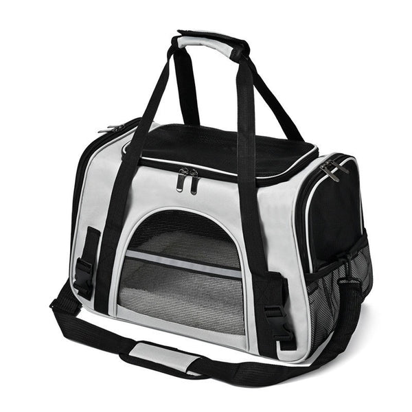 Bolso Transportín Plegable para Mascotas, Bandolera de Malla