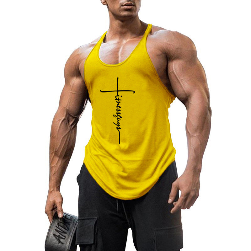 Camiseta de Tirantes de Algodón para Gimnasio, Espalda Nadadora - vista 3