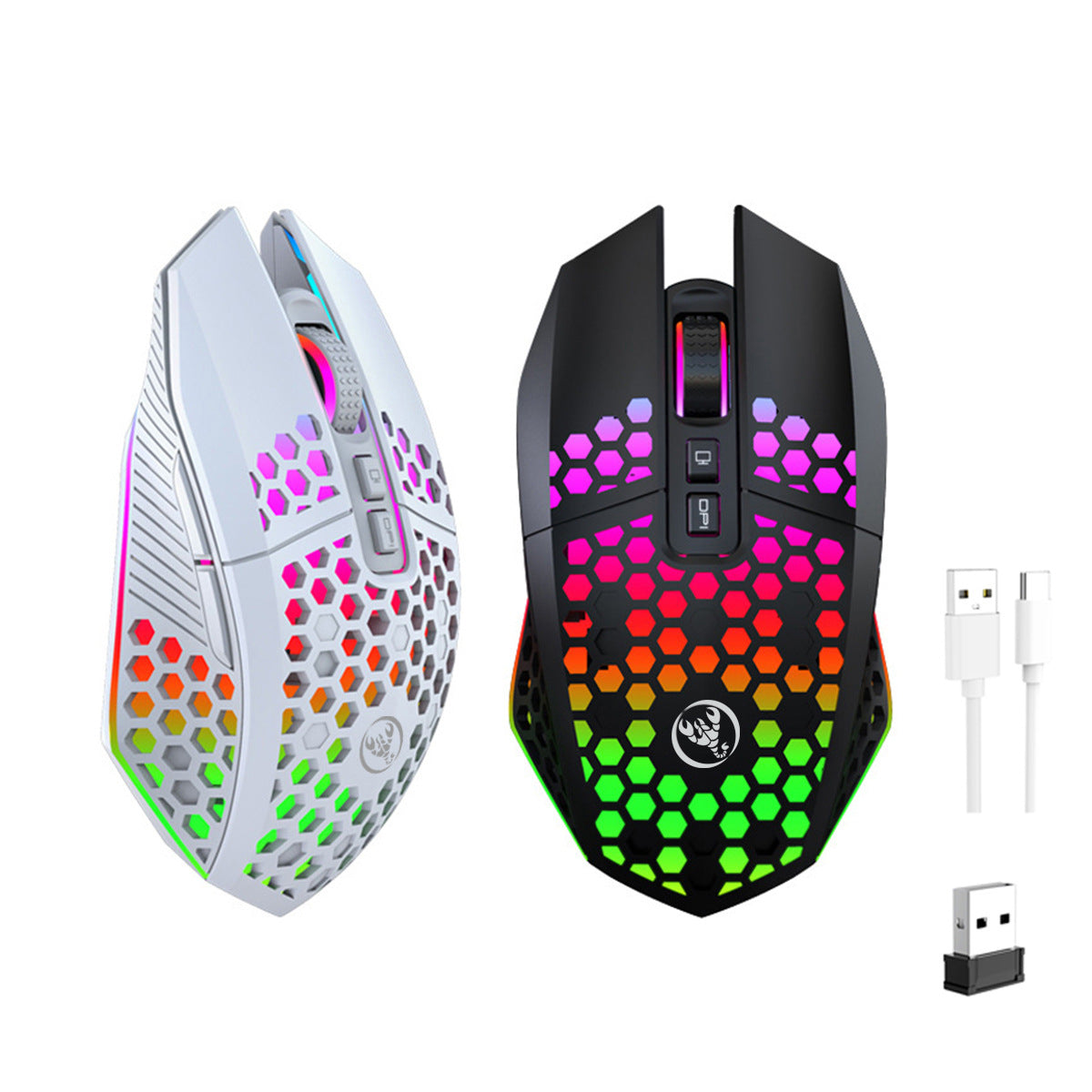 Ratón Gaming Inalámbrico Ultraligero, Diseño Panal