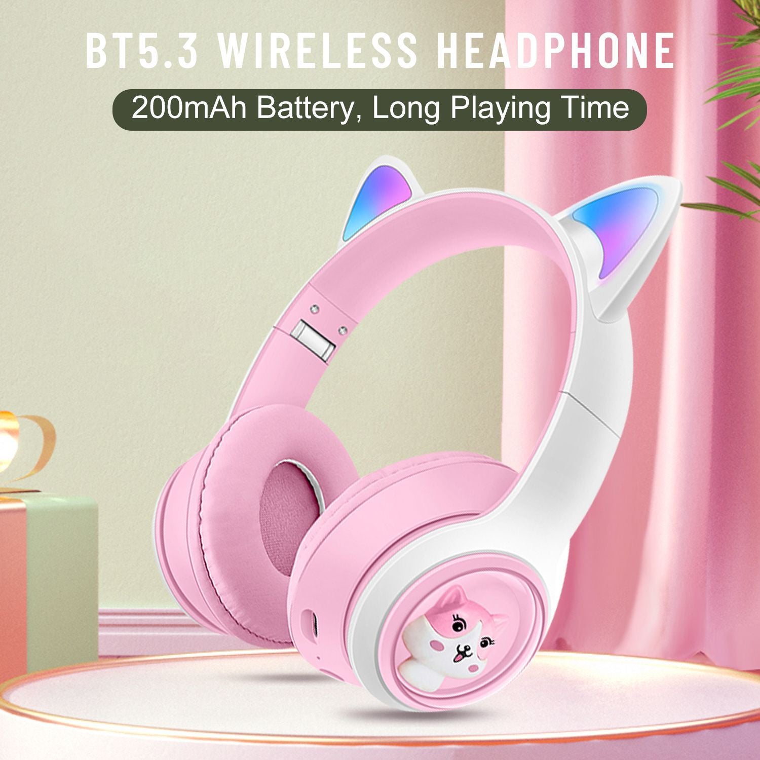 Auriculares Bluetooth AKZ-07 con Orejas de Gato Luminosas - vista 3