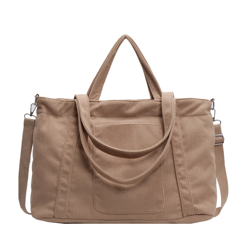 Bolso Tote de Pana de Gran Capacidad, Bandolera Casual