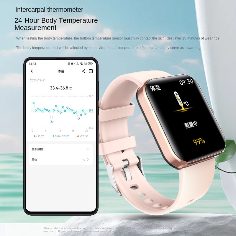Smartwatch con Monitor de Ritmo Cardíaco, Tensión y Temperatura Corporal