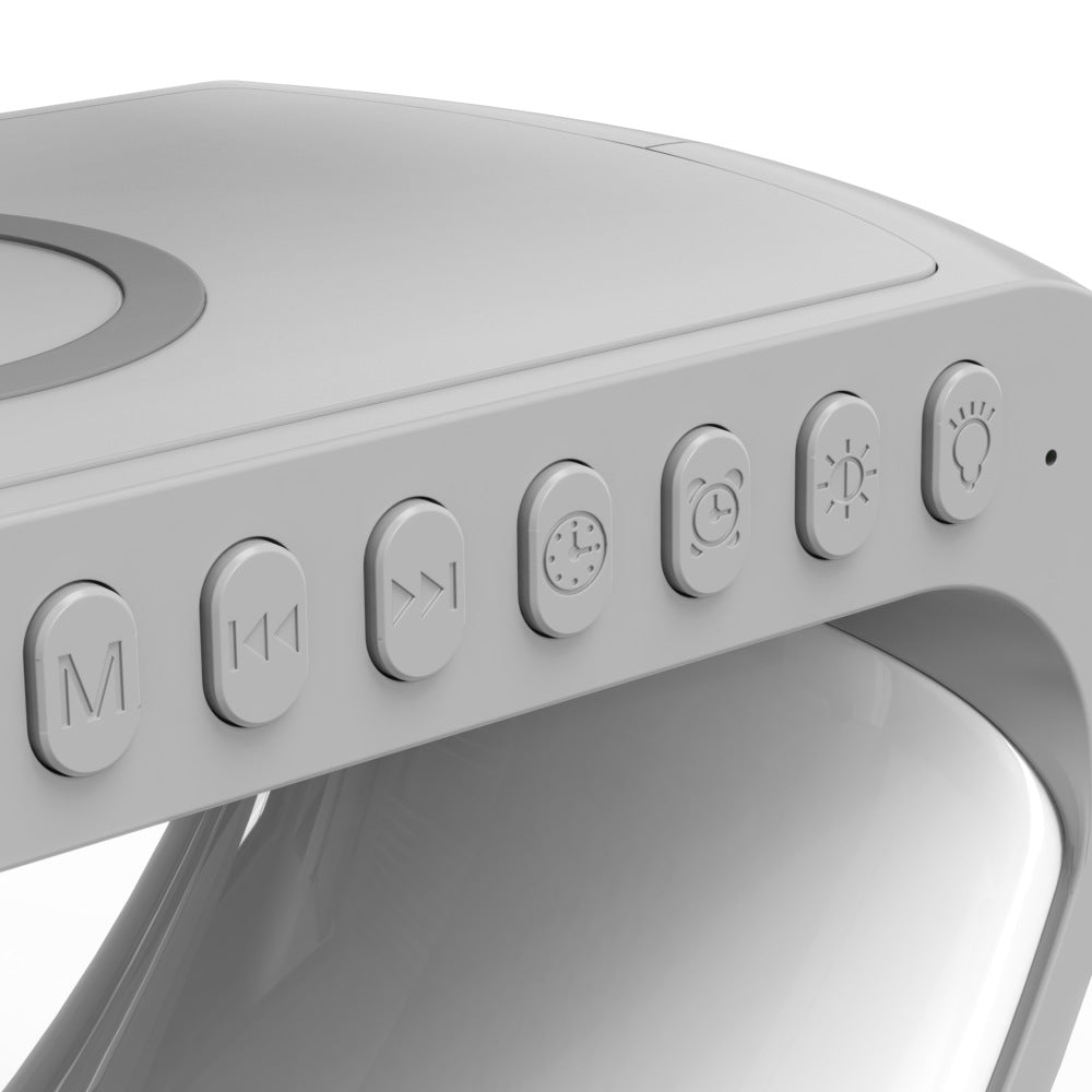 Lámpara LED en G con Altavoz Bluetooth, Cargador Inalámbrico y Reloj - vista 7
