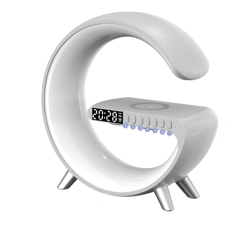 Lámpara LED en G con Altavoz Bluetooth, Cargador Inalámbrico y Reloj - vista 8