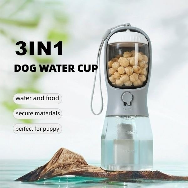 Botella 3 en 1 para Mascotas: Agua, Comida y Bolsas - vista 3