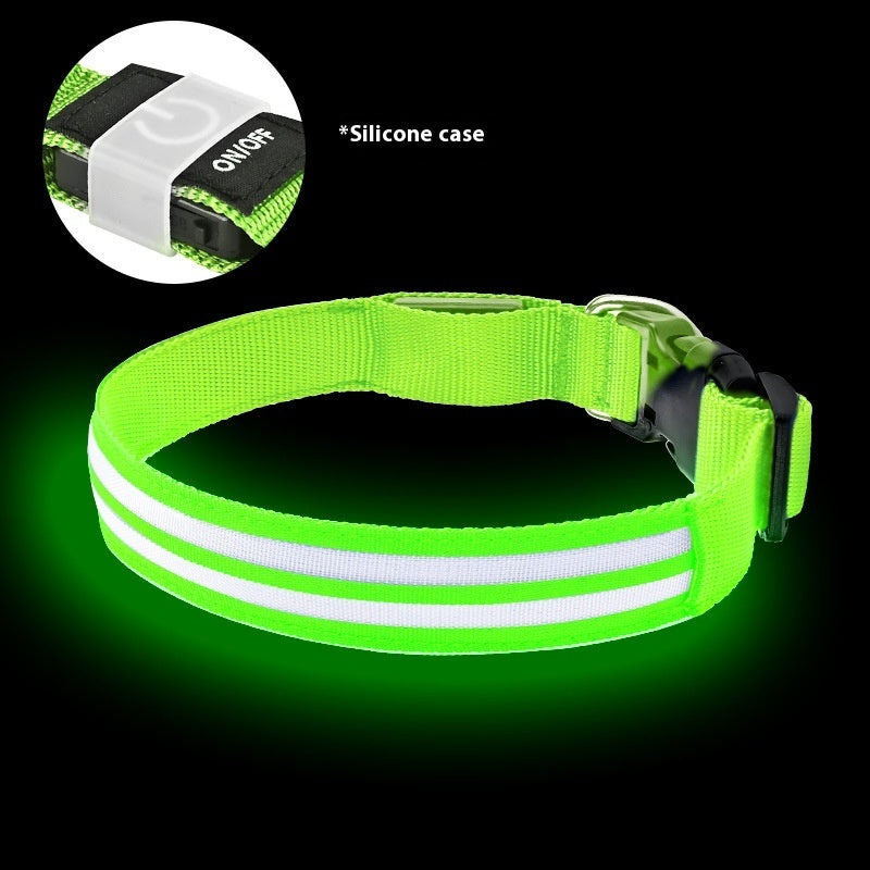 Collar Luminoso Doble Fibra para Perros, Modo Nocturno - vista 2